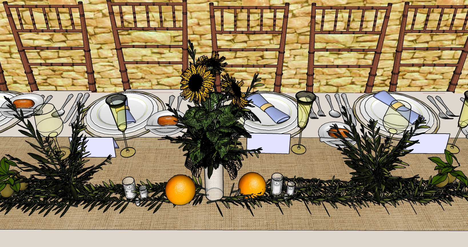 Centre de table des mariers 1