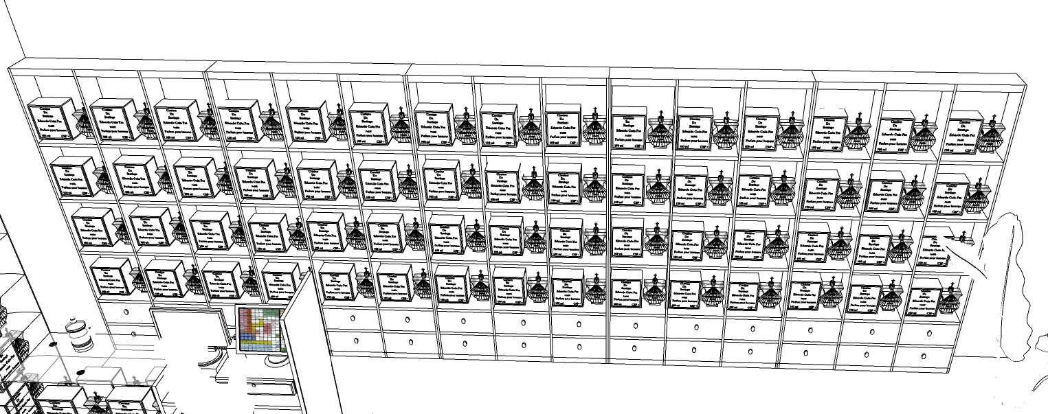 Idée d'amenagement et etude de dimensionnement de mobilier sue meusur intégrant le flacon5