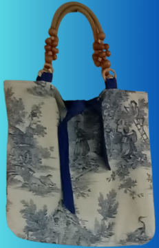 Sac . Imitation Toile de Jouy .